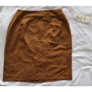 Silk Pencil Skirt Vintage Loehmanns Orange Copper Size 10 Unlined NEW